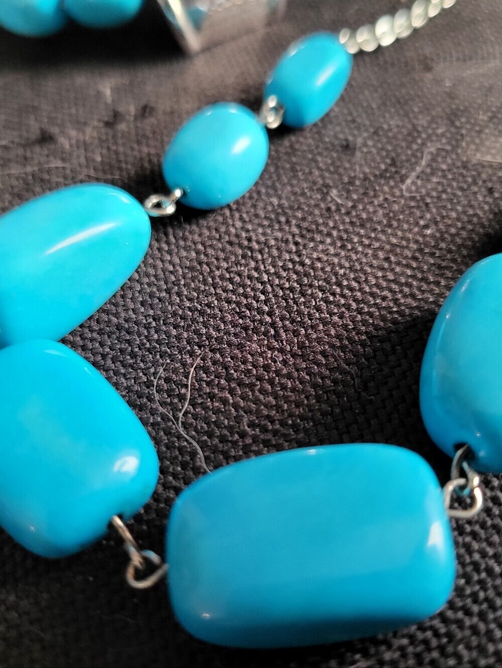 925 TURQUOISE NECKLACE WITH PARK LANE BRACLET, EARRINGS. RING BUNDLE - Picture 3 of 5